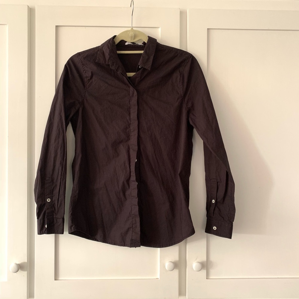 Everlane off-black poplin shirt